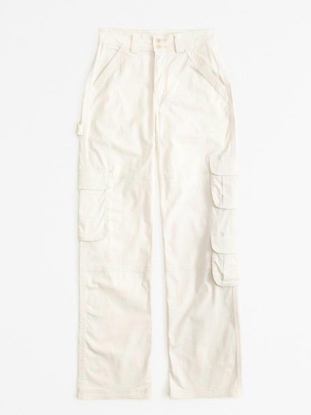 Abercrombie & Fitch Cream Curve Love Cargo Pants - Picture 2 of 6